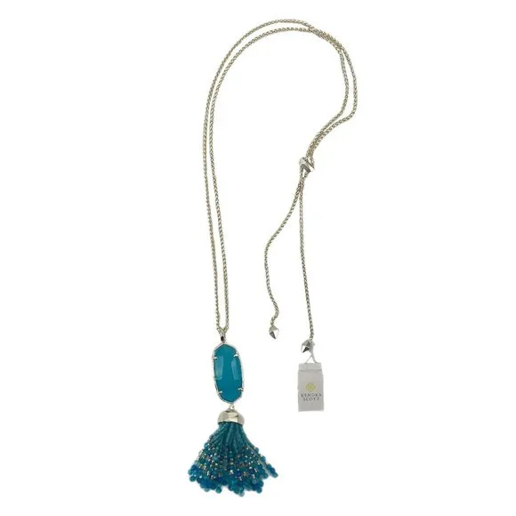 Kendra Scott Gold & Blue Hexagon Howlite Necklace | New With Tags - Picture 1 of 4
